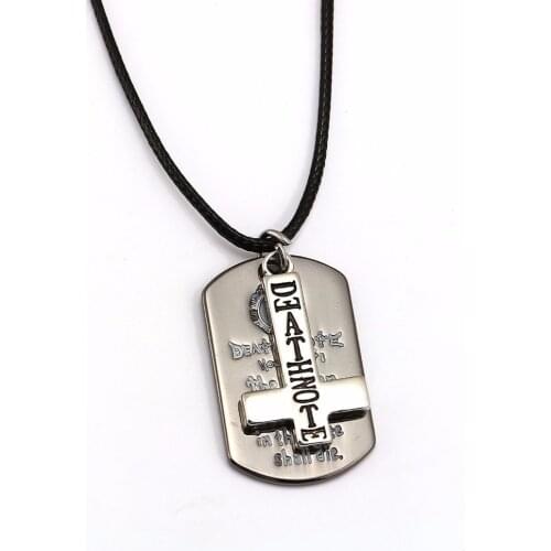 New Fashion Jewelry Necklace Cartoon Death Note Double L Cross Pendant Choker Necklace For Men Women