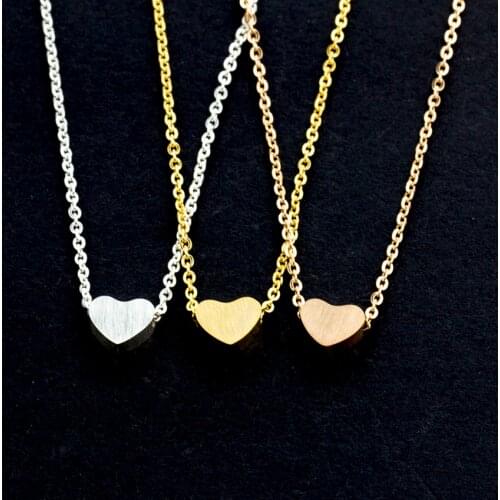 Valentines Day Gifts Dainty Heart Pendants Necklaces For Women Rose Gold Love Jewelry Stainless Steel Couple Necklace Collier