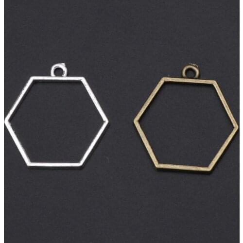 5Pcs Hollow Frame Open Back Bezel Pendant UV Resin Pressed Flower Jewelry Making