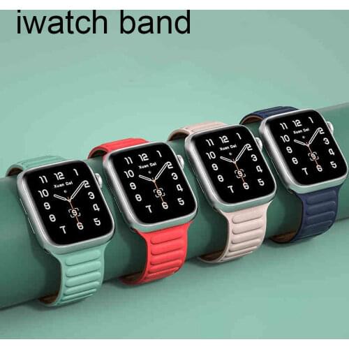 Leather loop strap for Apple watch band 40mm 44mm Sports Strap leather band Correa for iWatch series 3 4 5 6 SE 42mm 38mm