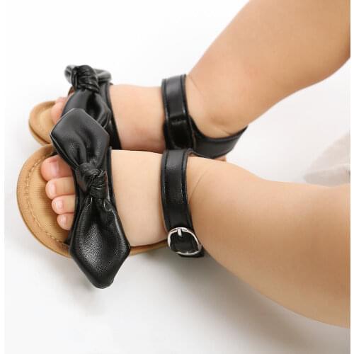 Newborn Baby Girls Summer Shoes Sandals Non-Slip Canvas Bowknot Casual Baby Sandals Toddler Shoes 0-18M