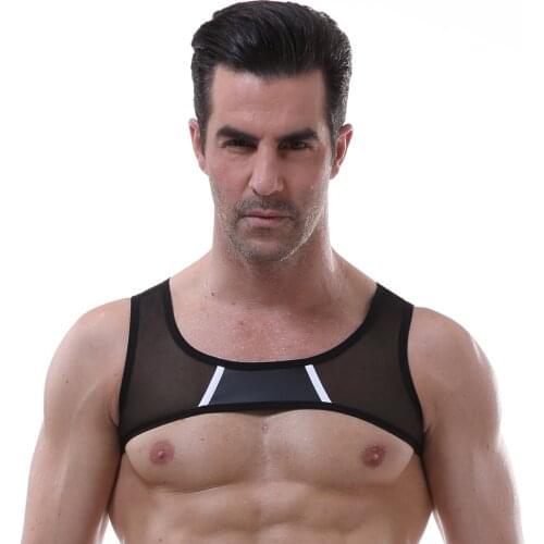 Hot Sexy Body Harness Chest Lingerie Men Elastic Straps Latex Bondage Costume Man Night Club Performance Gay fetish Bar Clothing