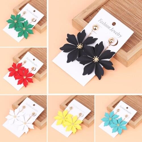 Kaliressa Earrings Flower style super fairy Korean fashion temperament simple Earrings 2019 new fashion net red advanced earring