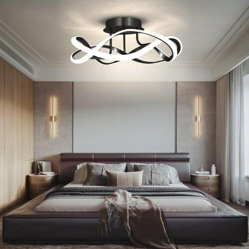 Nordic Modern Ceiling Lamp Warm Romantic Multi-Color LED Iron Art Simple Bedroom Living Room Study Restaurant Hotel Exhibition H