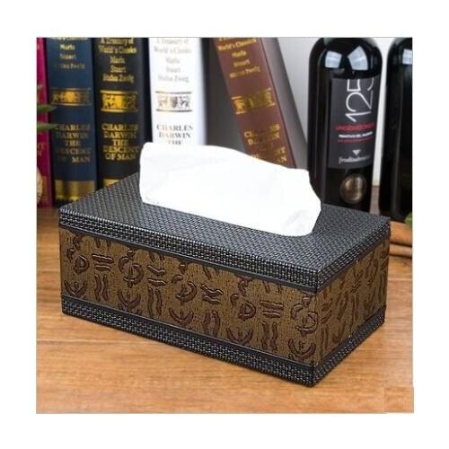 High quality PU leather Wooden structures tissue box napkin holder for toilet paper holder PZJH024