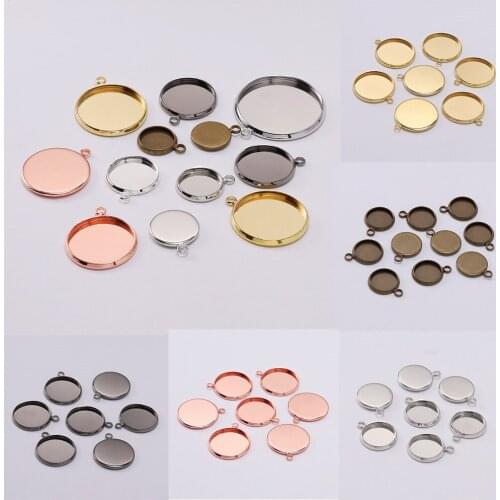 20pcs/lot Round Cabochon Base Tray Bezels 10-25 mm Blank Bracelet Setting Supplies For Jewelry Making Pendant Wholesale
