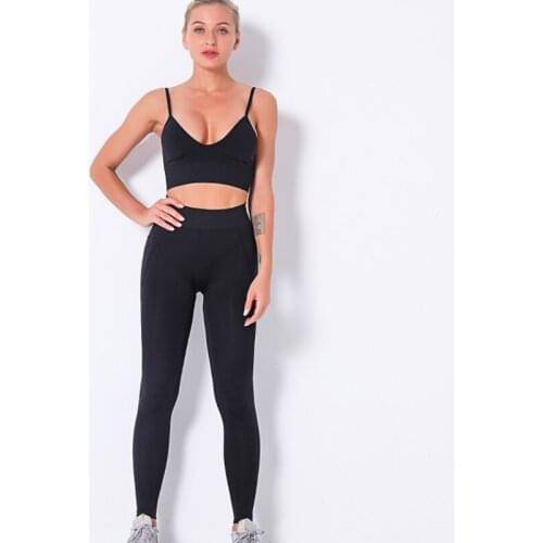 Women Yoga Set Fitness Gym Clothing Workout Bras Push Up Leggings Seamless Sportswear Custom Wholesale
