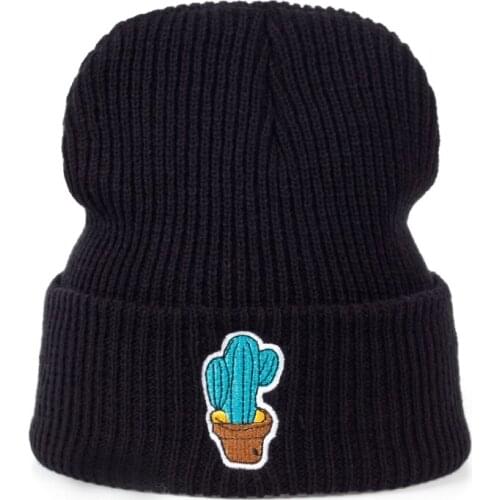 New 100% cotton lady winter hat fashion men hip hop hat winter warm hat splicing cactus winter ski cap skullies adult hat