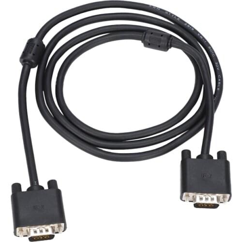 1.5M VGA Cable Male to Male 4+5 HD Fully Wired 15PIN for Dell LCD CRT PROJECTOR PC Laptop Monitor Black