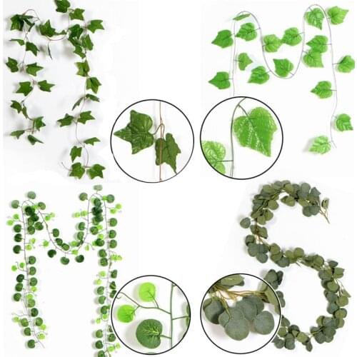 1pc Long Artificial Fake Hanging Vine Plant Leaves Garland Home Garden Wall Decoration Wedding Decor Party Supplies