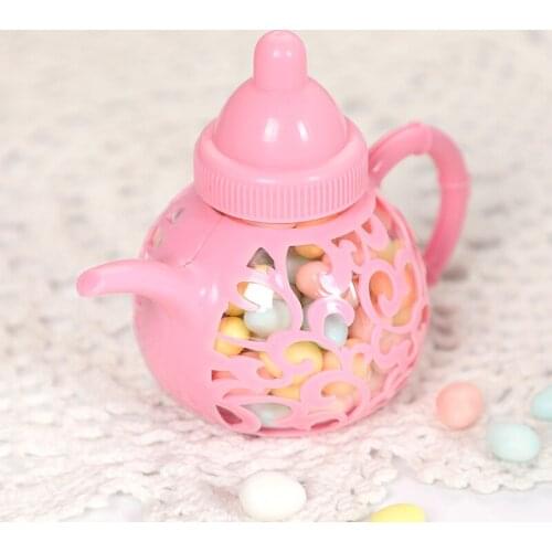 12pcs/lot Creative wedding candy box food grade plastic teapot candy packaging box