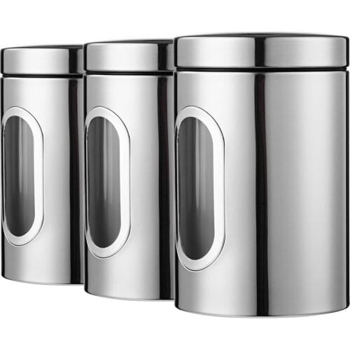 3pcs Food Storage Container Food Storage Set with Lids Grain Storage Tank Transparent View Window Food Storage Box Food Storage