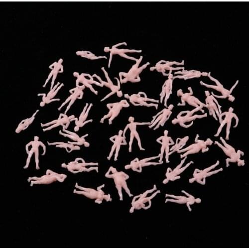 40x Miniature Beach People Figures for Train Scenery DIORAMAS Decor 1:87