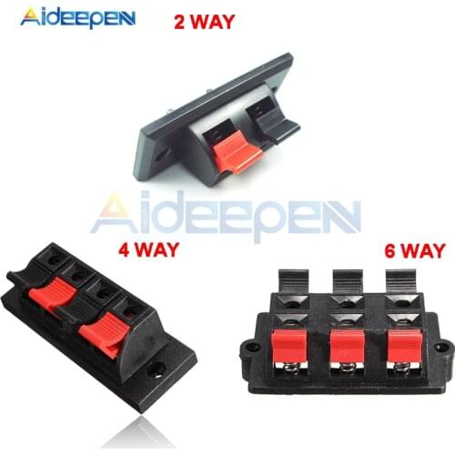5Pcs/lot 2/4/6 Positions Way Connector Terminal Push in Jack Spring 2/4/6 Pin Load Audio Speaker Terminals