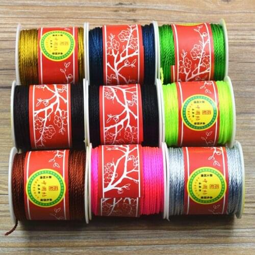 50M/roll 1mm Nylon String Chinese Knotting Satin Silky Braided Macrame Cord Beading Thread Craft Jewelry Accessories