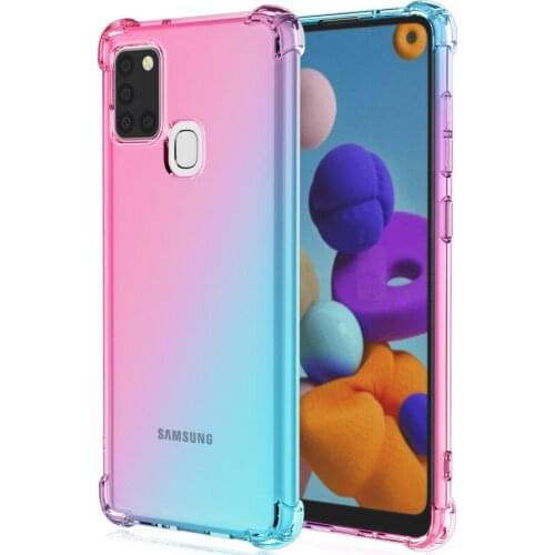 500pcs Air Cushion Corner Case Gradient Colorful TPU Shockproof Cover For Samsung Galaxy A02S A02 A12 A22 A32 A42 A52 A72 A82