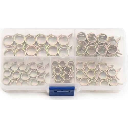 Free Shipping 75 PCS 6mm/7mm/8mm/9mm/10mm Zinc Plated Hose Spring Clamp Water Pipe Clamp Air Tube Clip Clamp Fastener Kit