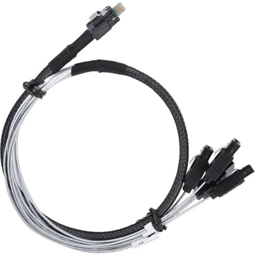 Cabledeconn Mini SAS38P SFF-8654 to 4SATA Data Fast Data Sync Transmission Cable 0.5m-1Meter