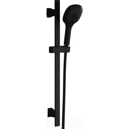 Black Three functions handheld shower head set top quality ABS plastic bathroom shower accessories with shower Slide Bar