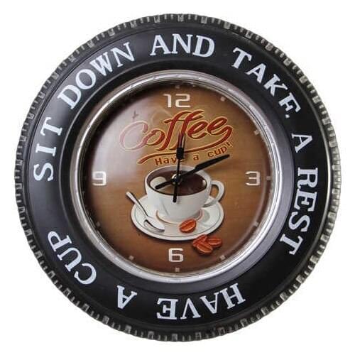 Mory Concept Decorative Car Wheel Coffea Timetemalı Clocks Led Illuminated