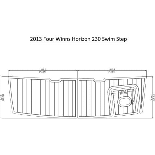 2013 Four Winns Horizon 230 Swim Step Pad Boat EVA Teak Decking 1/4" 6mm
