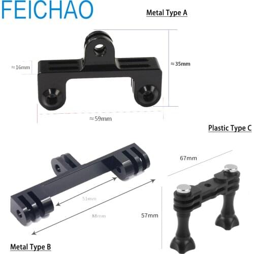 Double Tripod Adapter Mount Bracket Bridge Expansion for GoPro Hero 9 8 7 6 5 4 Yi Eken Action Camera Selfie Flash Holder Mount