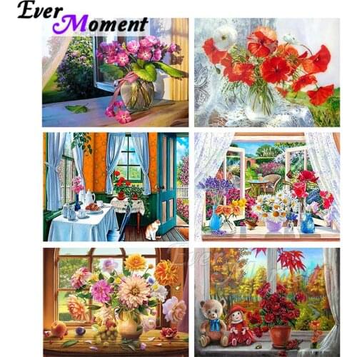 Ever Moment Diamond Painting Flower Painting By Diamond Home Decoration Full Square Resin Drill Art Wholesale Embroidery ASF2171