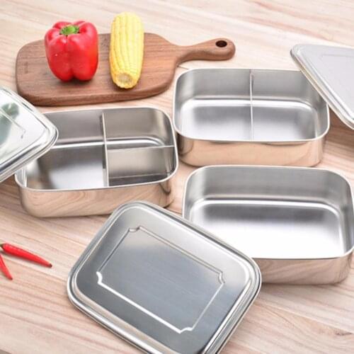1/2/3 grid Lunch Box Leakproof Stainless Steel Food Storage Lunchbox Kitchen Bento Lunch Box Food Container Bento Box Food Box