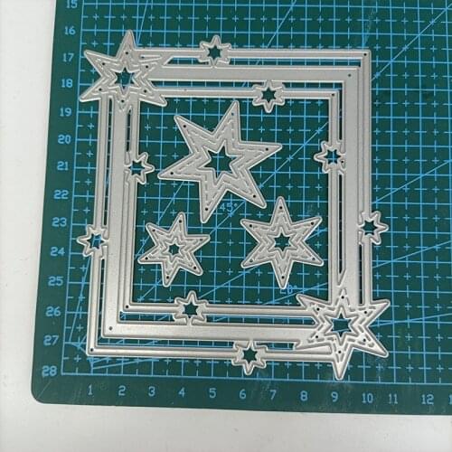 Metal Cutting Dies Star Square Frame DIY Stencil Scrapbooking Photo Album Embossing Paper Card Making Decor 2021 Punch Template