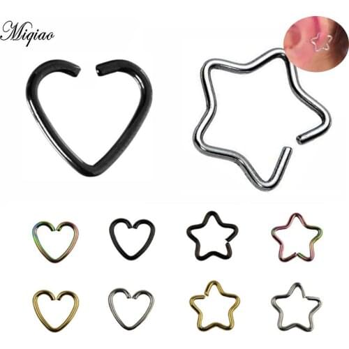 Miqiao 8 Pcs Hot Sale Piercing Jewelry European and American Wild Fashion Love Stainless Steel Earrings