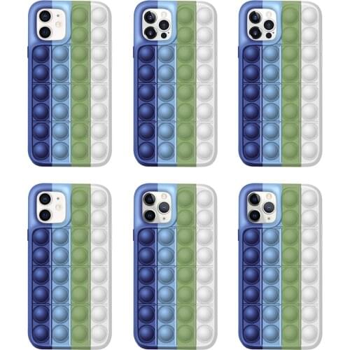 Fashion Mixed Silicone Phone Case For Iphone 11 12 Cover Reliver Stress Bubble Cover