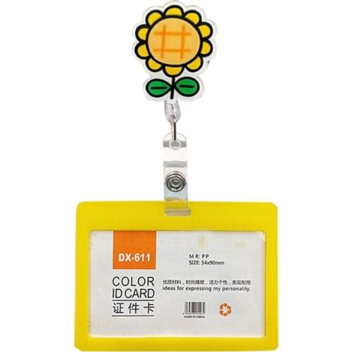 Cartoon Nurse Retractable Staff Medical Workers Work Card Holder Hospital Nurses Doctors Employees Badge Card Cover Clip ID Tag