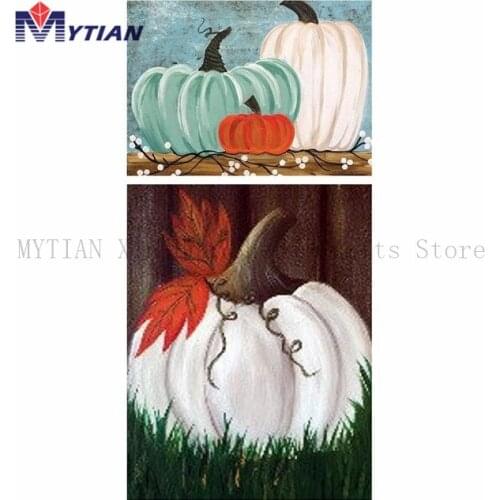 Shabby Fall,Holiday Pumpkins,Thanksgiving,White Pumpkin,5D Diamond Painting Art Kit,Full Square Round Drill Diamond Embroidery