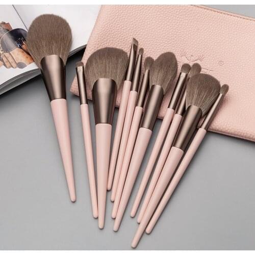 Anmor 11Pcs Makeup Brushes Set With Case Powder Contour Highlighting Eyeshadow Blending Eye Brow Eyeliner Make Up Tool Brush