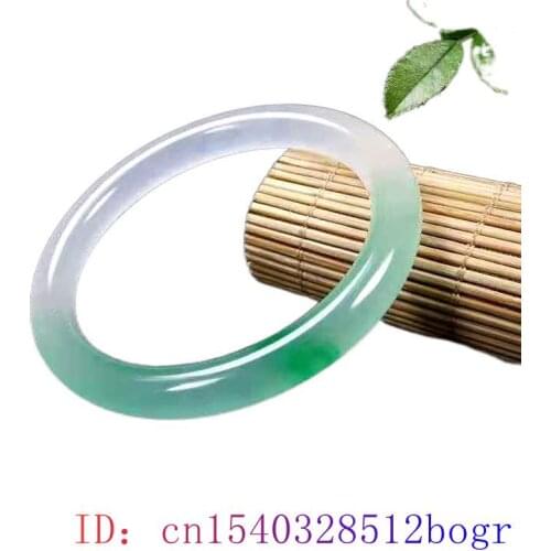 Jade Bangle Bracelet Fashion Jadeite Chinese White Amulet Charm Natural Gifts Green Jewelry Carved