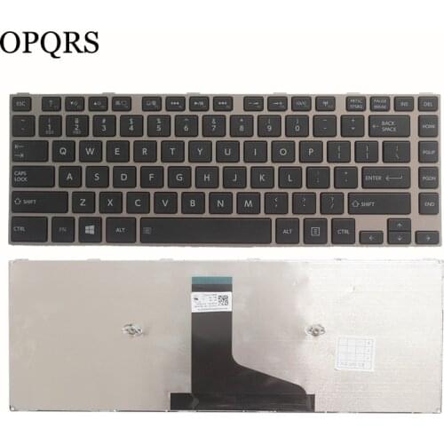 New US Laptop keyboard for Toshiba Satellite U40-A U40T-A U45-A U45T-A BE45-A Black Keyboard with silver frame