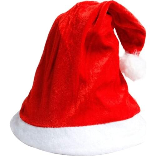 New Year Santa Claus Christmas Hat Plush Thicken Cotton Adult Christmas Hat Merry Christmas Festival Supplies Decoration