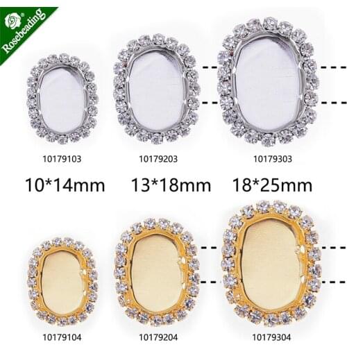 Single Row Rhinestones Claw Oval base setting Pendant Claw Ear Claw diy jewelry,sold 20pcs/lot