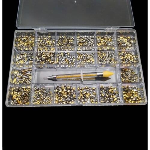 Wholesale 2000pcs or 1000pcs Nail Art Rhinestones Set Flatback Glass Crystals Nail Rhinestones Set For Decorations Design