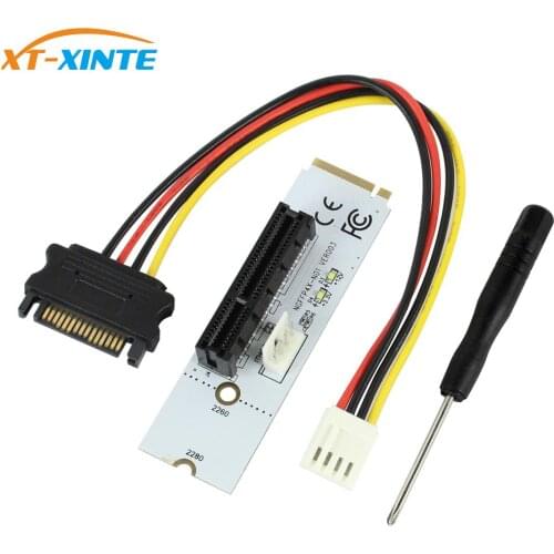 M.2 to PCI-E 4X Riser Card M2 Key M to PCIe X4 Adapter with LED Voltage indicator NGFF riser for NVMe for Bitcoin Miner Mining