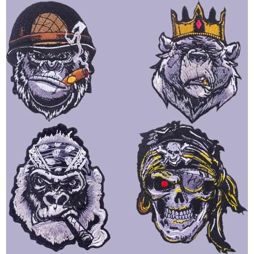 Punk Fusible Sewing Sticker Animalaccessories applique Decor Iron on Patches For Clothes Embroidered patches for clothing DIY