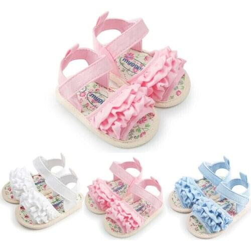 PUDCOCO Cute Infant Newborn Baby Girls Soft Sole Sandals Toddler Princess Summer Beach Sandal Crib Shoes 0-18M