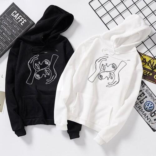 Best Friend Pullovers Autumn Winter Women Hoodies White Graphic Sweatshirt Ulzzang Harajuku Casual Tops Moletom Mujer streetwear