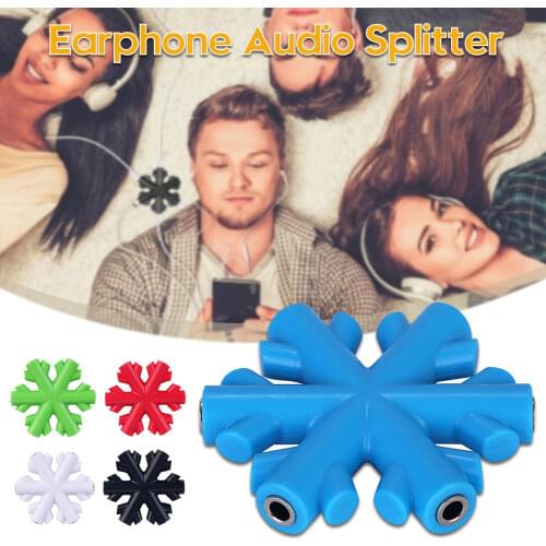 Smart 3.5mm Audio Cable Splitter 1 Male to 1 2 3 4 5 Female Adapter Music Sharing 5 Way Port Aux Music Sound Output Cables 28cm