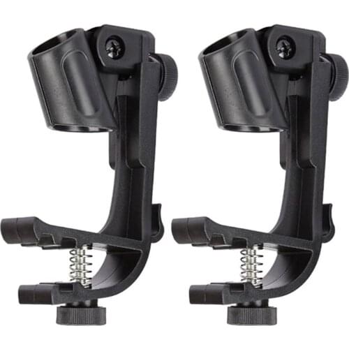 Adjustable Clip On Drum Rim Shockproof Mount Microphone Mic Clamp Stand Holder 77HA