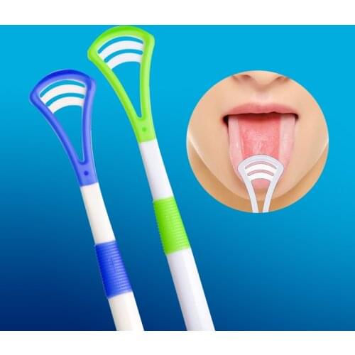 1PC Dual Uses Tongue Scraper Cleaners Reusable Oral Health Cleaning Brush Hygiene Care Toothbrush Mouth Fresh Breath Scraping