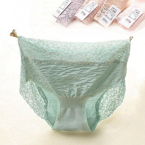 Bilateral panty briefs lace decoration slim waist hip slim mid waist shorts 102028