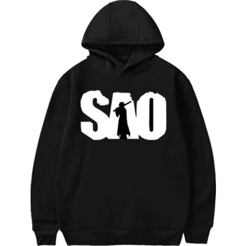 Unisex SAO Sword Art Online Kirito pullover hooded hoodie jacket Hoodies GGO Sword Art Online Hoodies Sweatshirts coat