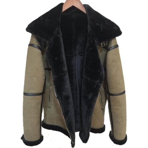Vintage Style Fur Lined Leather Coats Couples Mens Clothing Brand Mans Shearling Velvet Winter Overcoats Lover Streetwear A313