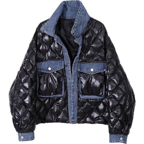 Womens cotton clothing autumn and winter new trend short paragraph diamond bread clothing cotton coat ladies jacket